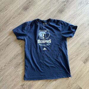 Vintage Retro Adidas Navy Blue Memphis Grizzlies NBA T-Shirt - Medium